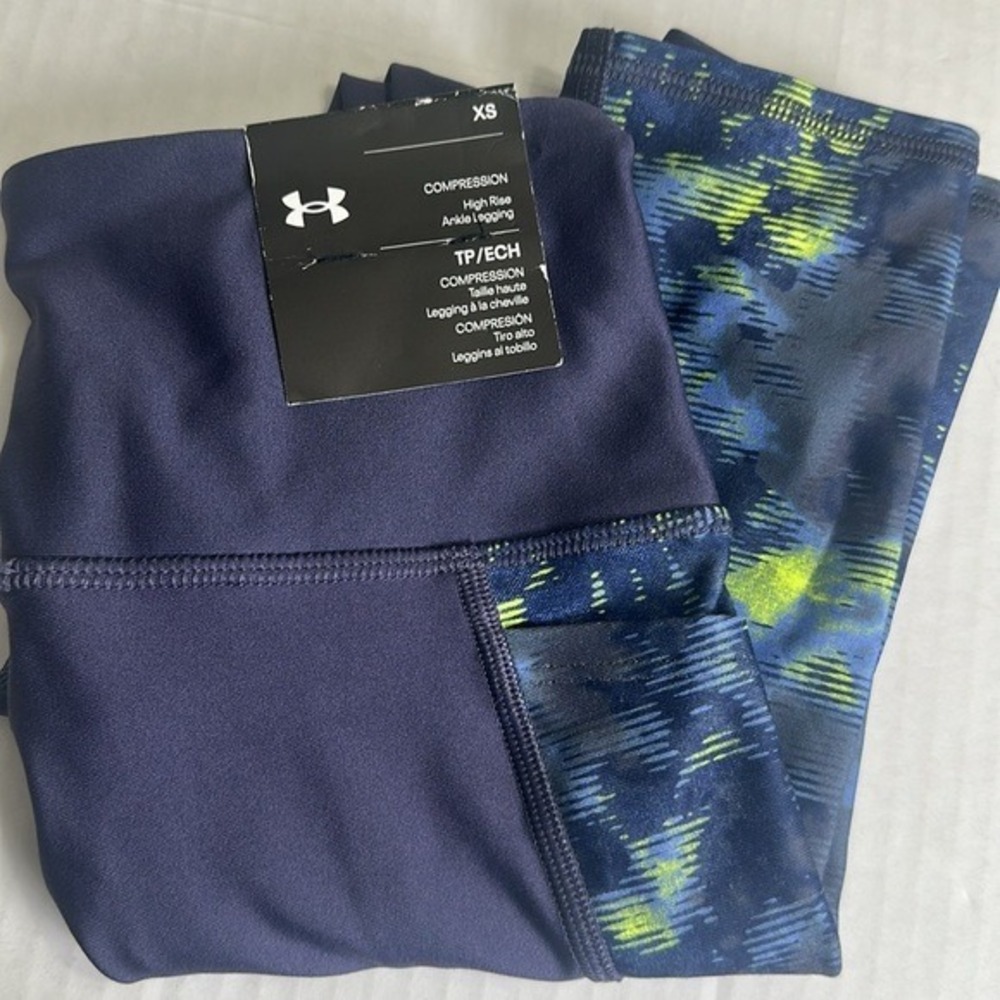 Under Armour Compression Ankle High Rise Legging Navy Womens Size XS NWT